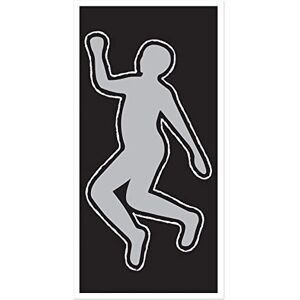 Beistle Plastic PSI Body Silhouette Door Cover, 5' x 30" Detective Investigation Party Supplies, Murder Mystery Dinner, Floor Crime Scene Evidence Decoration, Spooky Halloween Themed Decor Beistle Plastic PSI Body Silhouette Door Cover, 5' x 30" Detective Investigation Party Supplies, Murder Mystery Dinner, Floor Crime Scene Evidence Decoration, Spooky Halloween Themed Decor