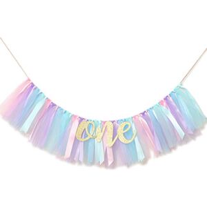 WAOUH Baby Girl Banner for 1st Birthday Highchair Banner for First Birthday Decoration, Cake Smash Photo Prop, Tulle Garland Banner (Light Aqua and Light Blue) WAOUH Baby Girl Banner for 1st Birthday Highchair Banner for First Birthday Decoration, Cake Smash Photo Prop, Tulle Garland Banner (Light Aqua and Light Blue)