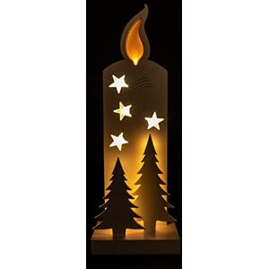 SHATCHI Wooden Christmas Decoration Pre Lit LED Silhouette Nativity Scene Ornament Table Window Battery Operated, White, 46Cm SHATCHI Wooden Christmas Decoration Pre Lit LED Silhouette Nativity Scene Ornament Table Window Battery Operated, White, 46Cm