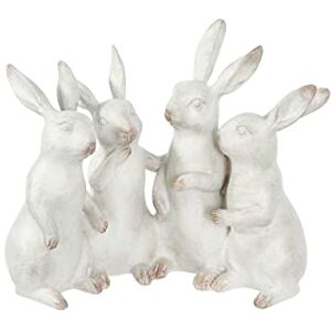Creative Labs EC0147 Whitewashed Polyresin Bunny Rabbit Quartet Figures and Figurines, White Creative Labs EC0147 Whitewashed Polyresin Bunny Rabbit Quartet Figures and Figurines, White