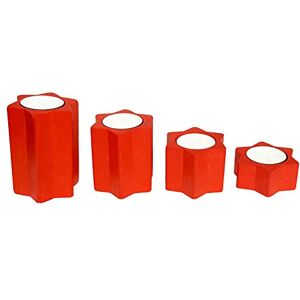 Hess Holzspielzeug 40043 Tea Light Holders in Star Shape, Set of 4, Made of Wood, Red, Height Approx. 3 cm, Approx. 5 cm, Approx. 7 cm and Approx. 9 cm, Decoration for Special Occasions from the Ore Mountains Hess Holzspielzeug 40043 Tea Light Holders in Star Shape, Set of 4, Made of Wood, Red, Height Approx. 3 cm, Approx. 5 cm, Approx. 7 cm and Approx. 9 cm, Decoration for Special Occasions from the Ore Mountains