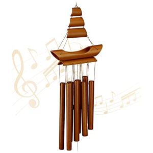 Relaxdays Wind Chime Bamboo, Sound Chimes Sailboat Design, Hanging Decor Outdoors & Indoors, HWD: 72 x 20 x 6 cm, Brown Relaxdays Wind Chime Bamboo, Sound Chimes Sailboat Design, Hanging Decor Outdoors & Indoors, HWD: 72 x 20 x 6 cm, Brown