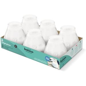 BOLSIUS – Outdoor Candles 6 Pieces in Glass White Burning Time 70 Hours No Palm Oil Clean Burning Cotton Wick Non Scented BOLSIUS – Outdoor Candles 6 Pieces in Glass White Burning Time 70 Hours No Palm Oil Clean Burning Cotton Wick Non Scented