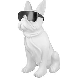 Casablanca modernes Design Casablanca Figurine Sculpture Dog Sitting Pug White with Black Glasses Width 29 cm Casablanca modernes Design Casablanca Figurine Sculpture Dog Sitting Pug White with Black Glasses Width 29 cm