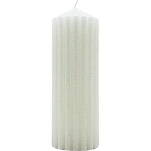Dekohelden24 High-Quality XL Table Candle Pillar Candle Table Candle Household Candle Block Candle with Glitter in Festive White Size: W x H Approx. 7 x 20 cm Dekohelden24 High-Quality XL Table Candle Pillar Candle Table Candle Household Candle Block Candle with Glitter in Festive White Size: W x H Approx. 7 x 20 cm