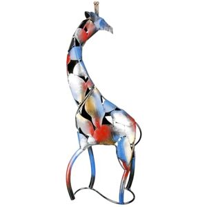 GILDE Large Decorative Figure Giraffe XL Sculpture Metal Handmade and Hand-Painted Decoration Gift Multicoloured Height 64 cm GILDE Large Decorative Figure Giraffe XL Sculpture Metal Handmade and Hand-Painted Decoration Gift Multicoloured Height 64 cm