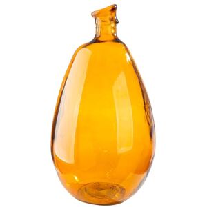 GILDE Organical Vase, Glass, Brown, Height 47 cm x Diameter 26 cm, Bulbous Decorative Vase, European Production, Recycled Material GILDE Organical Vase, Glass, Brown, Height 47 cm x Diameter 26 cm, Bulbous Decorative Vase, European Production, Recycled Material