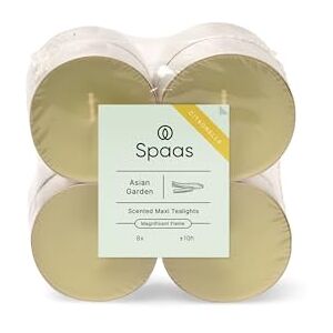Spaas 8 x 8 Citronella Maxi Tealights, ± 10 Hours, Pistachio Green, Asian Garden Spaas 8 x 8 Citronella Maxi Tealights, ± 10 Hours, Pistachio Green, Asian Garden