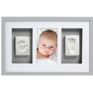 Pearhead Babyprints Frame, Newborn Baby Handprint and Footprint Keepsake, Deluxe Wall Photo and Impression Kit, Gender Neutral Nursery Décor, Grey Pearhead Babyprints Frame, Newborn Baby Handprint and Footprint Keepsake, Deluxe Wall Photo and Impression Kit, Gender Neutral Nursery Décor, Grey