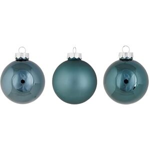 Cosy & Trendy Cosy Home Set of 12 Shiny Matt Opal Blue Glass Christmas Baubles, D8 cm Cosy & Trendy Cosy Home Set of 12 Shiny Matt Opal Blue Glass Christmas Baubles, D8 cm