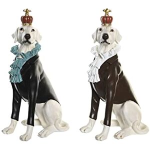 DKD Home Decor Decorative Figurine 19.5 x 16 x 38.5 cm Black White Dog (2 Units) DKD Home Decor Decorative Figurine 19.5 x 16 x 38.5 cm Black White Dog (2 Units)