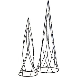 WeRChristmas Set of 2 Pre-Lit Geometric Christmas Tree Cones, 126 Warm White LEDs, (WRC-10104) WeRChristmas Set of 2 Pre-Lit Geometric Christmas Tree Cones, 126 Warm White LEDs, (WRC-10104)