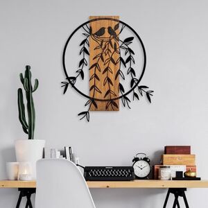 Wallity Elegant Decorative Wooden Wall Accessory, Walnut & Black, 56 x 56 cm, 100% Wood & Metal (1.5 mm), Unique Colour Variations for Stylish Home Decor Wallity Elegant Decorative Wooden Wall Accessory, Walnut & Black, 56 x 56 cm, 100% Wood & Metal (1.5 mm), Unique Colour Variations for Stylish Home Decor