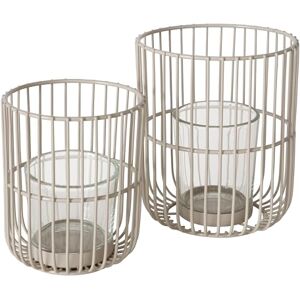Boltze Cindy 2045316 Tea Light Holder Set of 2, Beige, Iron, Glass, 14-20 cm High, Modern Design, Garden Decoration, Table Decoration, Candle Accessories, Lantern, Tea Light Glass Boltze Cindy 2045316 Tea Light Holder Set of 2, Beige, Iron, Glass, 14-20 cm High, Modern Design, Garden Decoration, Table Decoration, Candle Accessories, Lantern, Tea Light Glass