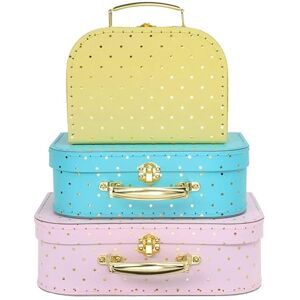 Jewelkeeper Cardboard Storage Boxes, Set of 3 – Nesting Decorative Storage Box for Birthday Wedding Nursery Office Decoration Displays Toys Photos Toy Box – Gold Foil Polka Dot Design Jewelkeeper Cardboard Storage Boxes, Set of 3 – Nesting Decorative Storage Box for Birthday Wedding Nursery Office Decoration Displays Toys Photos Toy Box – Gold Foil Polka Dot Design