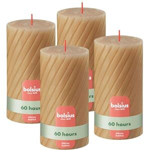 BOLSIUS Rustic Pillar Candles – Ribbed – Beige – Set of 4 – 13 cm – Decorative Household Candles – Made with Natural Plant-Based Wax – Palm Oil Free BOLSIUS Rustic Pillar Candles – Ribbed – Beige – Set of 4 – 13 cm – Decorative Household Candles – Made with Natural Plant-Based Wax – Palm Oil Free