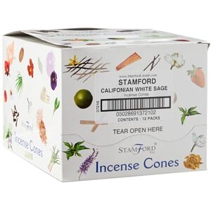 STAMFORD INC 37210 Californian White Sage Incense Exotic, 15 Cones x 12 Packs, Black, One Size STAMFORD INC 37210 Californian White Sage Incense Exotic, 15 Cones x 12 Packs, Black, One Size