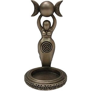 Nemesis Now Spiral Goddess Tea Light Holder, Gold, 12cm Nemesis Now Spiral Goddess Tea Light Holder, Gold, 12cm