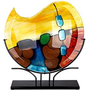 GILDE GLAS art GILDE GlasArt Murano 39932 Decorative Vase Round Glass Multi-Coloured Height 49 cm GILDE GLAS art GILDE GlasArt Murano 39932 Decorative Vase Round Glass Multi-Coloured Height 49 cm