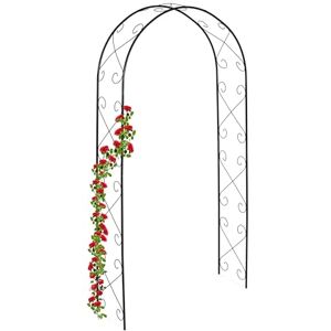 Relaxdays Rose Arch, Metal, HxWxD: 230 x 120 x 39 cm, Garden Archway, Trellis for Climbing Plants, Flower Support, Black Relaxdays Rose Arch, Metal, HxWxD: 230 x 120 x 39 cm, Garden Archway, Trellis for Climbing Plants, Flower Support, Black