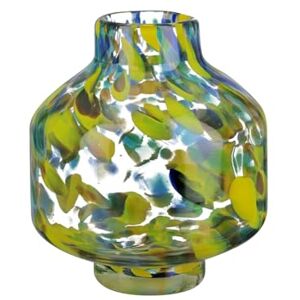 GILDE Decorative Vase Flower Vase Glass Vase Gift for Women Birthday Gift Decoration Spring Easter Colour: Transparent Yellow Green Blue Height 16 cm GILDE Decorative Vase Flower Vase Glass Vase Gift for Women Birthday Gift Decoration Spring Easter Colour: Transparent Yellow Green Blue Height 16 cm