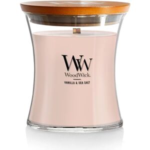 Woodwick Medium Hourglass Scented Candle Vanilla & Sea Salt with Crackling Wick Burn Time: Up to 60 Hours Woodwick Medium Hourglass Scented Candle Vanilla & Sea Salt with Crackling Wick Burn Time: Up to 60 Hours