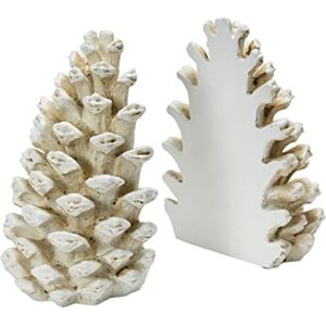 Creative Labs Resin Pinecone Bookends, Antique White Creative Labs Resin Pinecone Bookends, Antique White