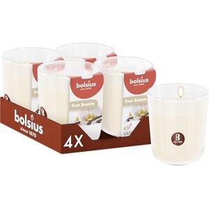 BOLSIUS Vanilla Ivory Set of 4 Scented Candles 3.8″ × 3.3″ Burn time: 45 Hours with Natural extracts Natural Vegetable Wax Palm Oil Free BOLSIUS Vanilla Ivory Set of 4 Scented Candles 3.8″ × 3.3″ Burn time: 45 Hours with Natural extracts Natural Vegetable Wax Palm Oil Free