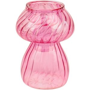 Talking Tables MUSHPNK Mushroom Shaped Glass Candlestick Holder, Bud Vase, Pink, 11.5cm Size Talking Tables MUSHPNK Mushroom Shaped Glass Candlestick Holder, Bud Vase, Pink, 11.5cm Size