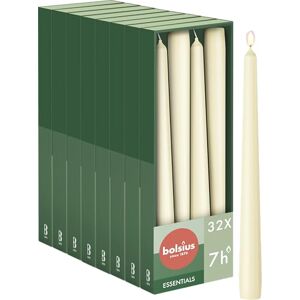 BOLSIUS Smooth Taper Candles Ivory Pack of 32 Decorative Household Candles Burning Time 7 Hours Unscented Contains Natural Vegan Wax Without Palm Oil 24.5 cm BOLSIUS Smooth Taper Candles Ivory Pack of 32 Decorative Household Candles Burning Time 7 Hours Unscented Contains Natural Vegan Wax Without Palm Oil 24.5 cm