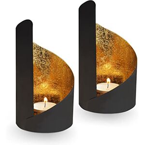 Gadgy Candle Holder Set of 2, Candles Lanterns, Decorative Lantern, Home Decoration Tealight Holders Living Room, Black & Gold Candles & Holders Gadgy Candle Holder Set of 2, Candles Lanterns, Decorative Lantern, Home Decoration Tealight Holders Living Room, Black & Gold Candles & Holders