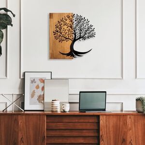 Wallity Elegant Decorative Wooden Wall Accessory, 58 x 58 cm, 100% Wood & Metal, Walnut & Black, Unique Design, Perfect for Home Decor, 3.66 kg Wallity Elegant Decorative Wooden Wall Accessory, 58 x 58 cm, 100% Wood & Metal, Walnut & Black, Unique Design, Perfect for Home Decor, 3.66 kg