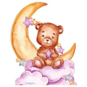 STAR CUTOUTS SC4671 Cute Teddy Bear Moon Pink Cardboard Cut Out Height 92cm Ideal for Animal Theme, Parties, Birthdays & Baby Showers, Room Decorations & Events STAR CUTOUTS SC4671 Cute Teddy Bear Moon Pink Cardboard Cut Out Height 92cm Ideal for Animal Theme, Parties, Birthdays & Baby Showers, Room Decorations & Events