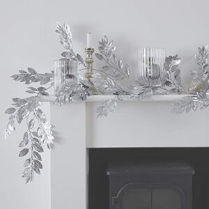 Ginger Ray Silver Foliage Christmas Decoration Garland 1.75m Silver Glitter Ginger Ray Silver Foliage Christmas Decoration Garland 1.75m Silver Glitter