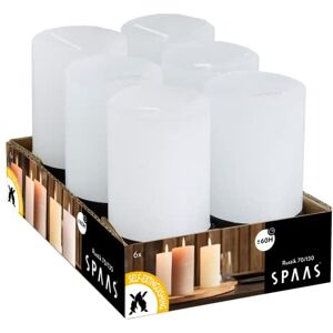 Spaas 6 Rustic Unscented Rustic Pillar Candles 70/130 mm, 60 Hours, White Spaas 6 Rustic Unscented Rustic Pillar Candles 70/130 mm, 60 Hours, White