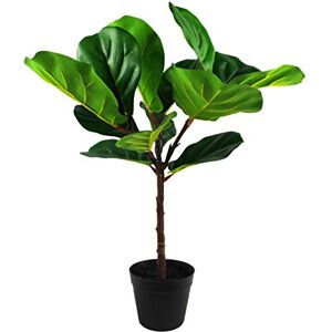 Leaf Design UK Artificial Plant Fiddle Fig Tree Plant Black Plastic Pot Leaf Design UK Artificial Plant Fiddle Fig Tree Plant Black Plastic Pot
