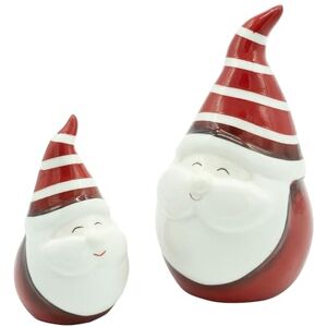 HEITMANN DECO Ceramic Baubles Santa Claus Set of 2 Approx. 16 x 11 cm Red/White HEITMANN DECO Ceramic Baubles Santa Claus Set of 2 Approx. 16 x 11 cm Red/White