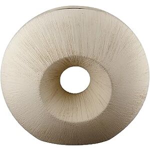 GILDE Decorative Vase Round Hole Vase Donut Vase Made of Ceramic Decoration Birthday Wedding Colour: Cream Height 33 cm GILDE Decorative Vase Round Hole Vase Donut Vase Made of Ceramic Decoration Birthday Wedding Colour: Cream Height 33 cm