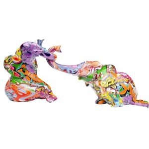 KARE Design Deco Figurine Elefant Zirkus Graffit (2/Set), Multicoloured, Modern Animal Statue, Gift Idea, Decorative Accessories, Room Decor, Home Decor Living Room, Bedroom, 22 x 19 x 18 cm (H/W/D) KARE Design Deco Figurine Elefant Zirkus Graffit (2/Set), Multicoloured, Modern Animal Statue, Gift Idea, Decorative Accessories, Room Decor, Home Decor Living Room, Bedroom, 22 x 19 x 18 cm (H/W/D)