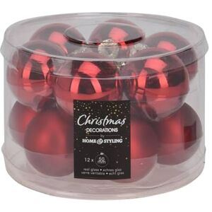 WELL HOME MOBILIARIO & DECORACIÓN Well Home Set of 12 Red Christmas Baubles Ø5cm Glossy and Matt WELL HOME MOBILIARIO & DECORACIÓN Well Home Set of 12 Red Christmas Baubles Ø5cm Glossy and Matt