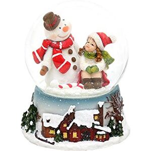 Dekohelden24 Snow globe, snowman with red scarf and child, dimensions (H x W x D): approx. 8.8 x 7 cm/diameter 6.5 cm. Dekohelden24 Snow globe, snowman with red scarf and child, dimensions (H x W x D): approx. 8.8 x 7 cm/diameter 6.5 cm.