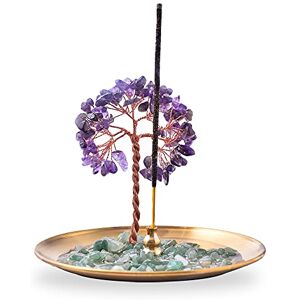 AMEQUOISE Incense Holder for Sticks, Healing Crystal Stone Money Tree Incense Burner, Ash Catcher for Yoga, Meditation and Home Decor (Purple) AMEQUOISE Incense Holder for Sticks, Healing Crystal Stone Money Tree Incense Burner, Ash Catcher for Yoga, Meditation and Home Decor (Purple)