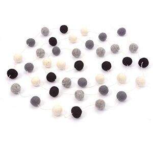 Glaciart One Wool Felt Ball Garland Pom Pom Garland 9 Feet, 40 Balls, 4 Monochrome Colors, Pom Pom Decorations, Nursery Decor, Bunting, Birthday Party Decorations, Easter, Photo Prop Glaciart One Wool Felt Ball Garland Pom Pom Garland 9 Feet, 40 Balls, 4 Monochrome Colors, Pom Pom Decorations, Nursery Decor, Bunting, Birthday Party Decorations, Easter, Photo Prop