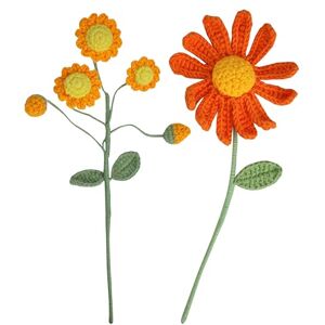 Talking Tables 2 x Autumn Hues Crochet Stems 26cm Handmade Crochet Flower Bouquet with Sunflower and Blooms, Reusable Autumn Decoration for Vases, Mothers Day Gifting Talking Tables 2 x Autumn Hues Crochet Stems 26cm Handmade Crochet Flower Bouquet with Sunflower and Blooms, Reusable Autumn Decoration for Vases, Mothers Day Gifting