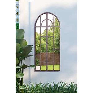 MirrorOutlet Large Metal Rustic Arched Shaped Window Garden Outdoor Mirror Opening 100cmX50cm, Brown,GM075 MirrorOutlet Large Metal Rustic Arched Shaped Window Garden Outdoor Mirror Opening 100cmX50cm, Brown,GM075