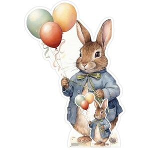 Iconicgreats - Easter Rabbit With Balloons - 92x63 cm - Cardboard Cutout Iconicgreats - Easter Rabbit With Balloons - 92x63 cm - Cardboard Cutout