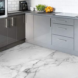 Ambiance Sticker Self-Adhesive Cement Tile Floor Stickers with Laminate Protective Non-Slip Plastic Adhesive Marbre Blanc Pack of 4 Stickers of 30 x 30 cm Ambiance Sticker Self-Adhesive Cement Tile Floor Stickers with Laminate Protective Non-Slip Plastic Adhesive Marbre Blanc Pack of 4 Stickers of 30 x 30 cm