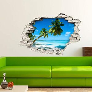 Ambiance Sticker Sticker 3D Effect Wall Decal Tropical Landscape– Wall Paper Decoration Optical Illusion Room and Living Room 60 x 90 cm Ambiance Sticker Sticker 3D Effect Wall Decal Tropical Landscape– Wall Paper Decoration Optical Illusion Room and Living Room 60 x 90 cm