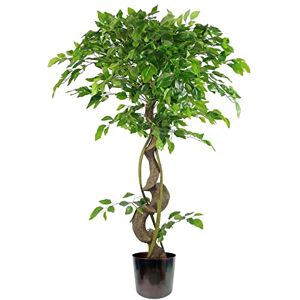 Leaf Realistic Artificial Japanese Fruticosa Ficus Tree, Twisted Rainbow, 120cm (4ft) Leaf Realistic Artificial Japanese Fruticosa Ficus Tree, Twisted Rainbow, 120cm (4ft)