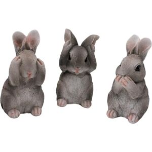 Dekohelden24 Set of 3 Easter bunnies, decorative bunnies, Easter decoration rabbit, do not see, do not hear, do not speak, made of ceramic, box contents: 3 decorative bunnies in grey, dimensions of a rabbit: L/W/H Dekohelden24 Set of 3 Easter bunnies, decorative bunnies, Easter decoration rabbit, do not see, do not hear, do not speak, made of ceramic, box contents: 3 decorative bunnies in grey, dimensions of a rabbit: L/W/H